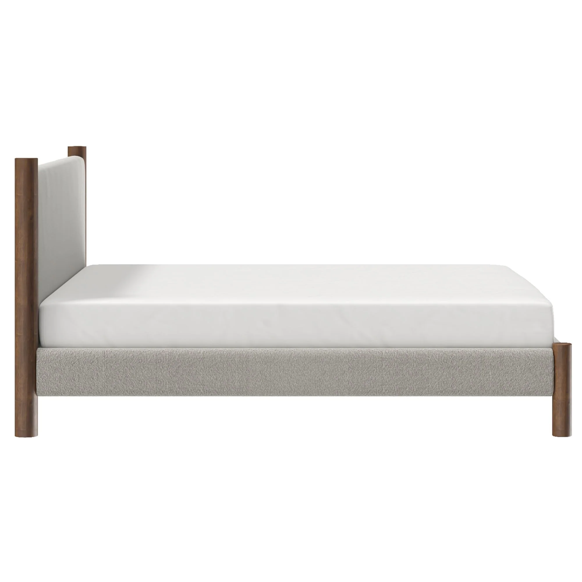 Zoran 78" King Platform Bed in Mushroom and Walnut - Image 4