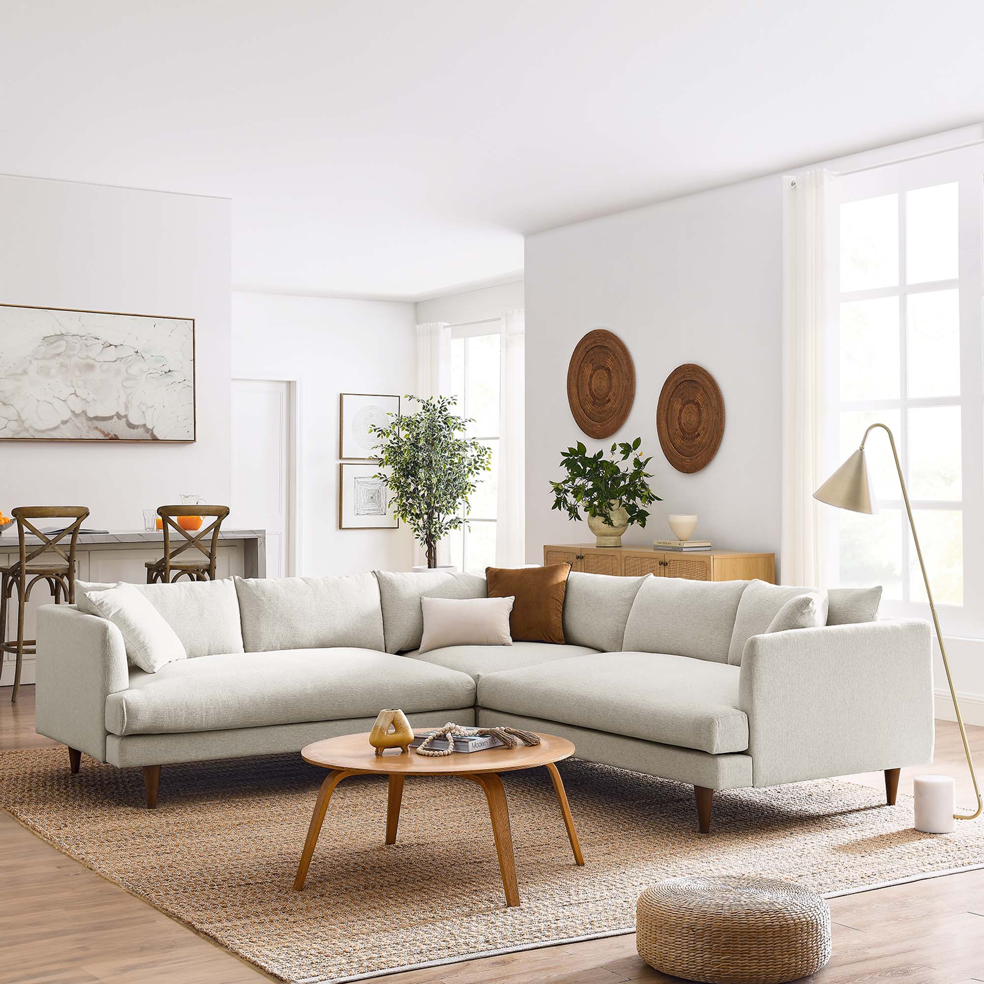 Zoya 3 Piece Down Filled Overstuffed Sectional Sofa - Image 2