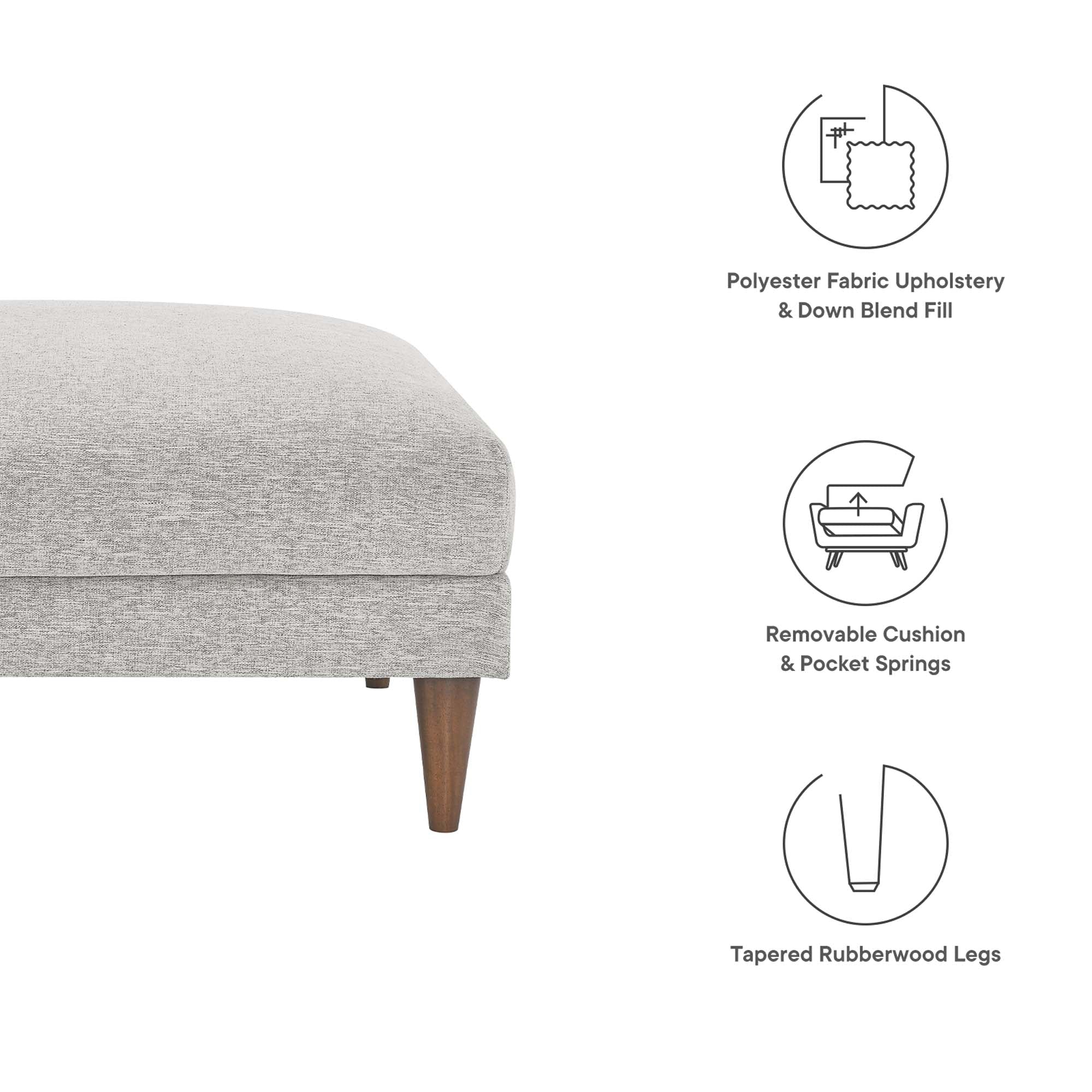 Zoya Down Filled Overstuffed Ottoman - Image 2
