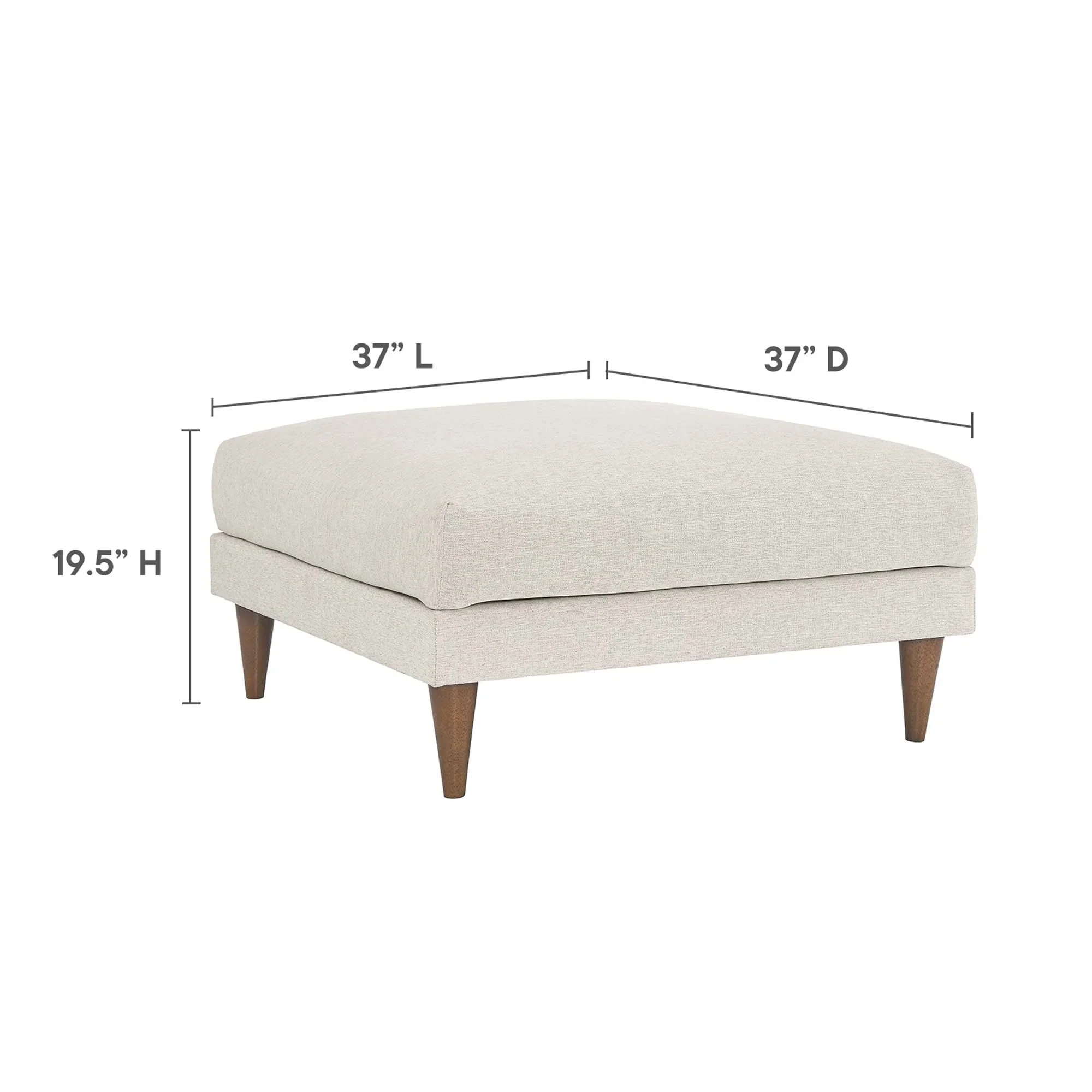 Zoya Down Filled Overstuffed Sofa and Ottoman Set in Heathered Weave Ivory - Image 11