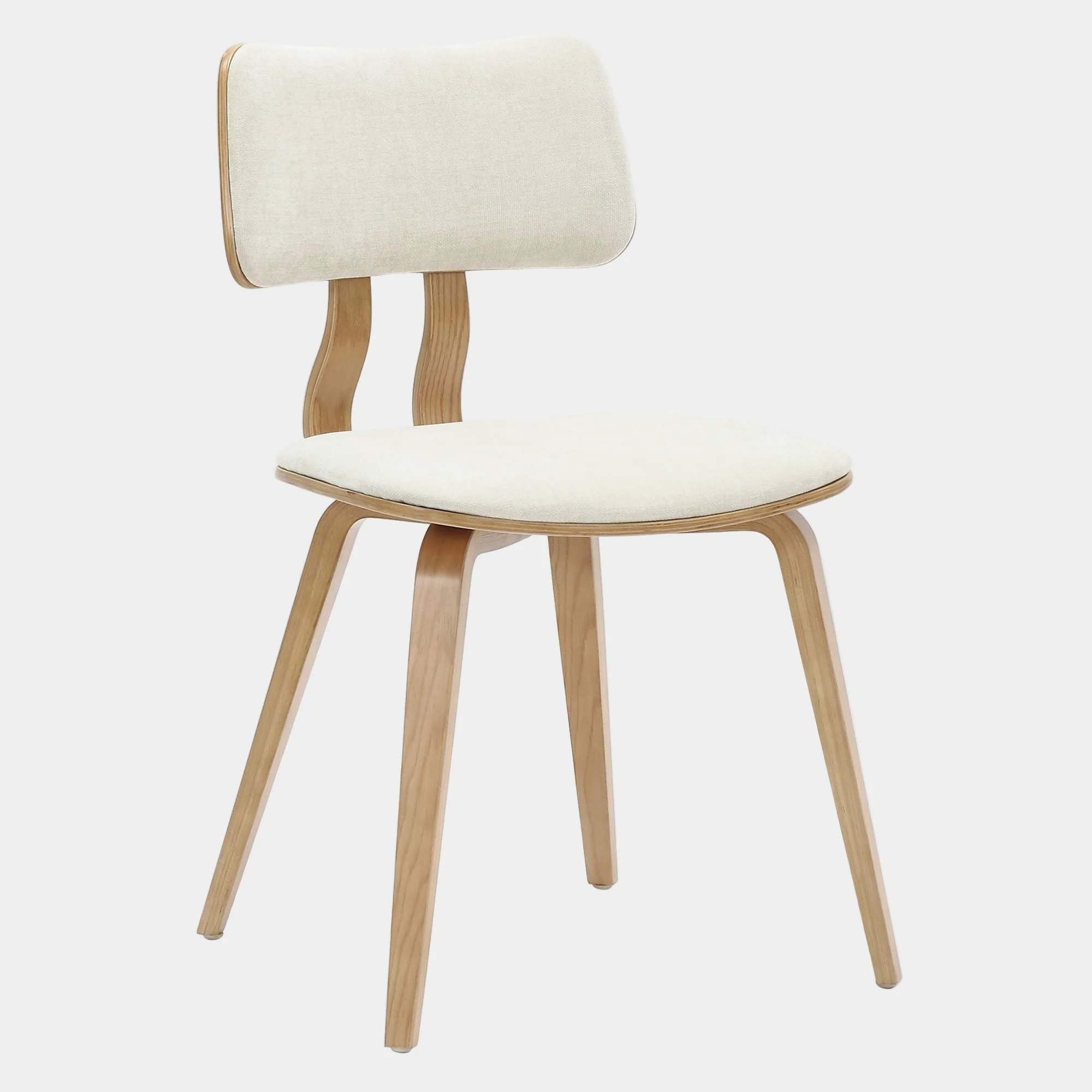 Zuni Dining Chair in Beige Fabric and Natural