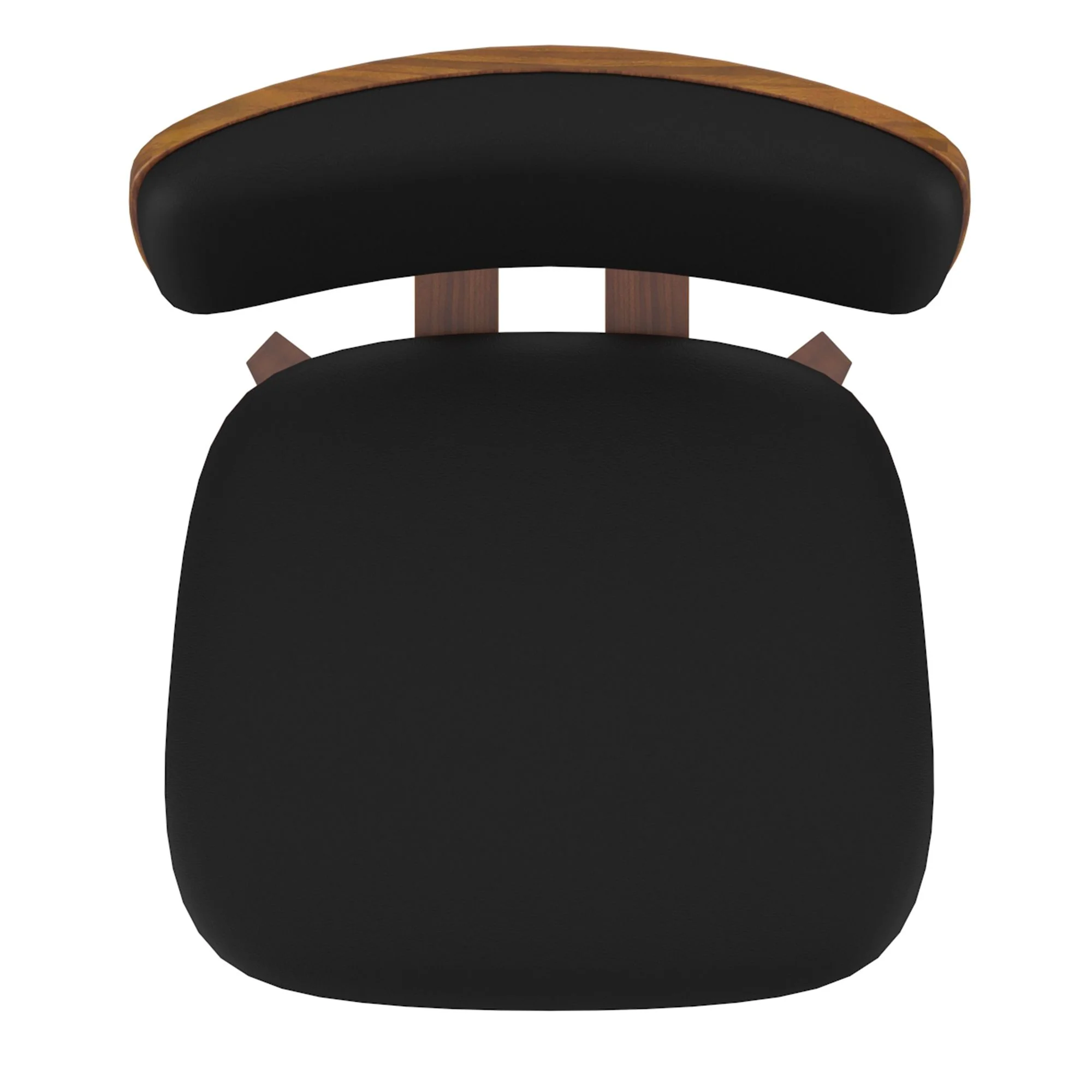 Zuni Dining Chair in Black Faux Leather and Walnut - Image 6